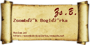 Zsombók Boglárka névjegykártya