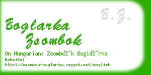 boglarka zsombok business card
